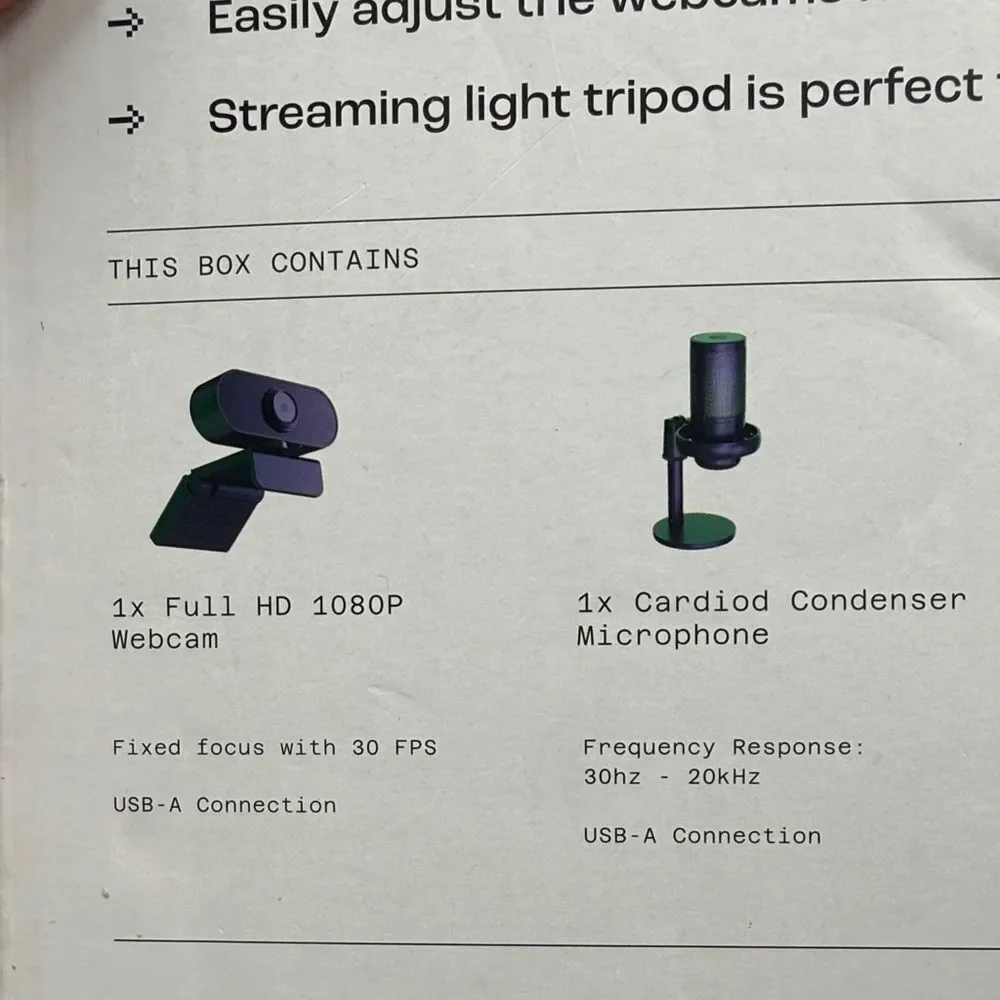 Black USB Microphone and camera with Stand